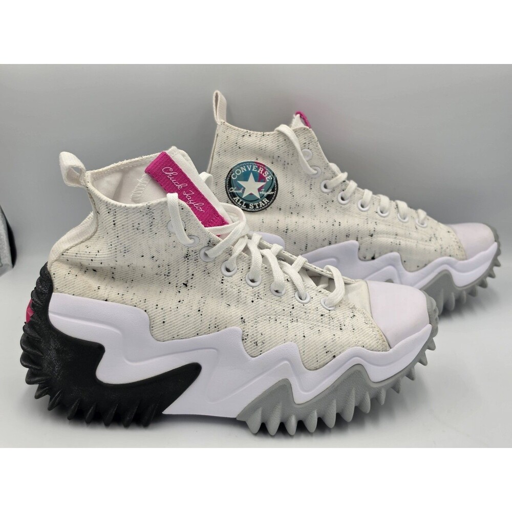 Converse Run Star Motion 90s Marbled White Pink Black Platform Sneaker Size 10
